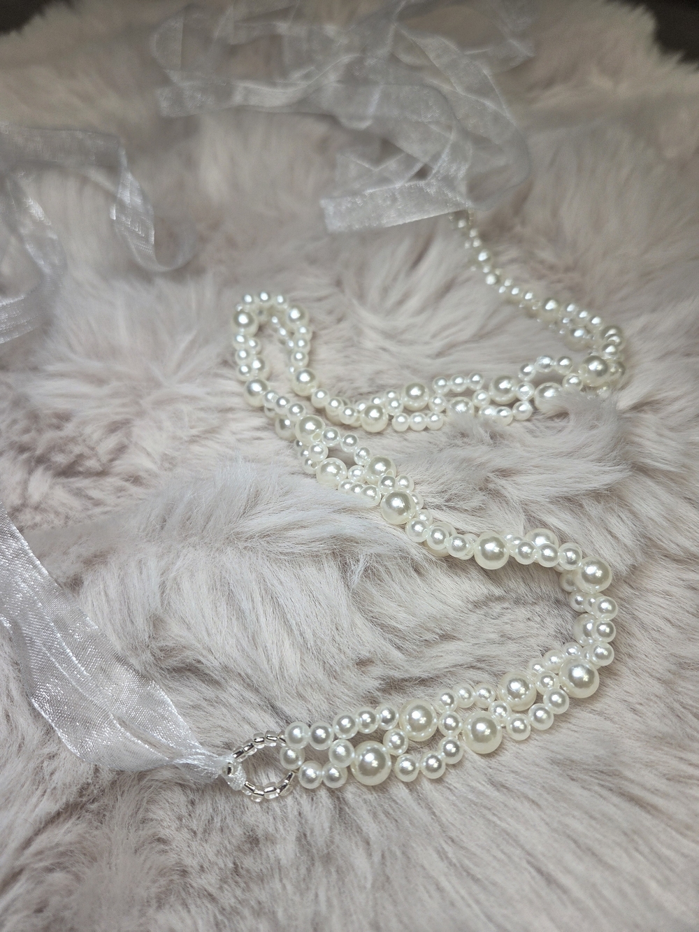 NWOT White Pearl-Embellished Waist Belt Wedding Sash Bridesmaid Belt Women Girls - Picture 3 of 5